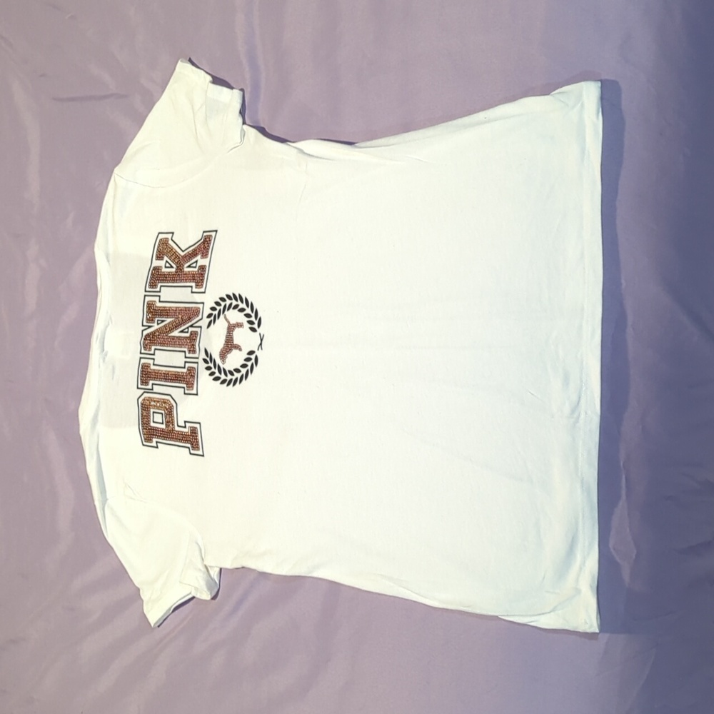 PINK XS Bling V neck tee